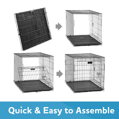 , Single-Door Folding Dog Crate with Divider, Xx-Large, 48"