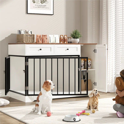 Ansel 47.2" Dog Crate Furniture with Drawers